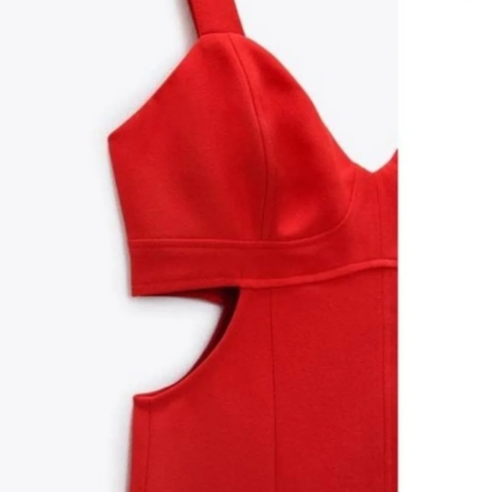 Zara Red Midi Dress - Picture 12 of 13